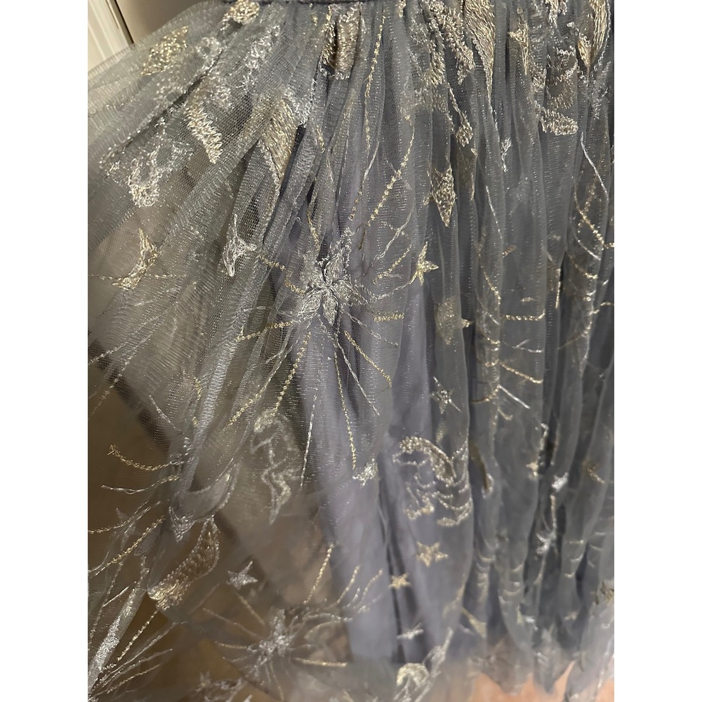 Stardust by The Oblong Box Shop Celestial Tulle Midi Dress Blue Silver Star Smal - Picture 3 of 13